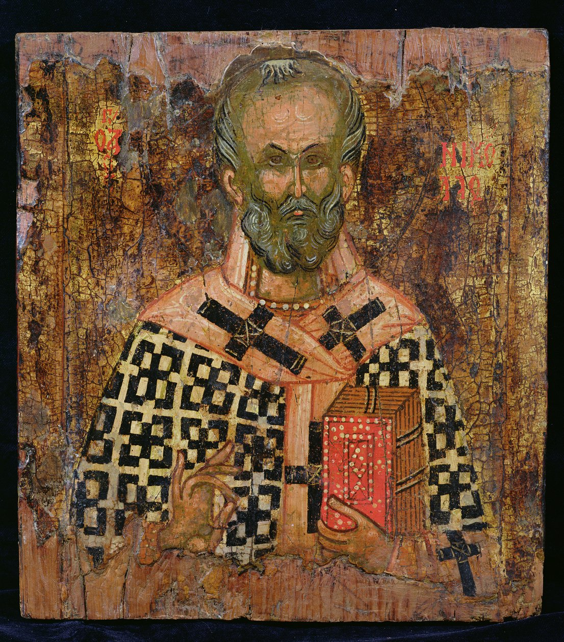 Pyhä Nikolaus (tempera paneelissa) tekijältä Balkan School