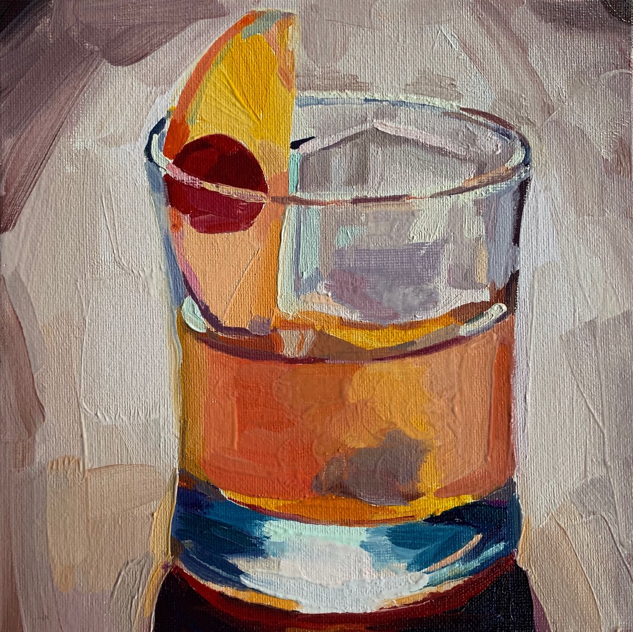 cocktail 4, 2019 (öljy aluksella) tekijältä Barbara Hoogeweegen