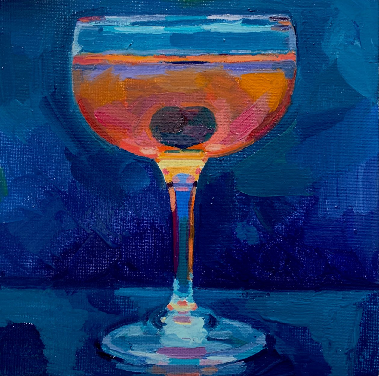 cocktail 6, 2019 (öljy aluksella) tekijältä Barbara Hoogeweegen