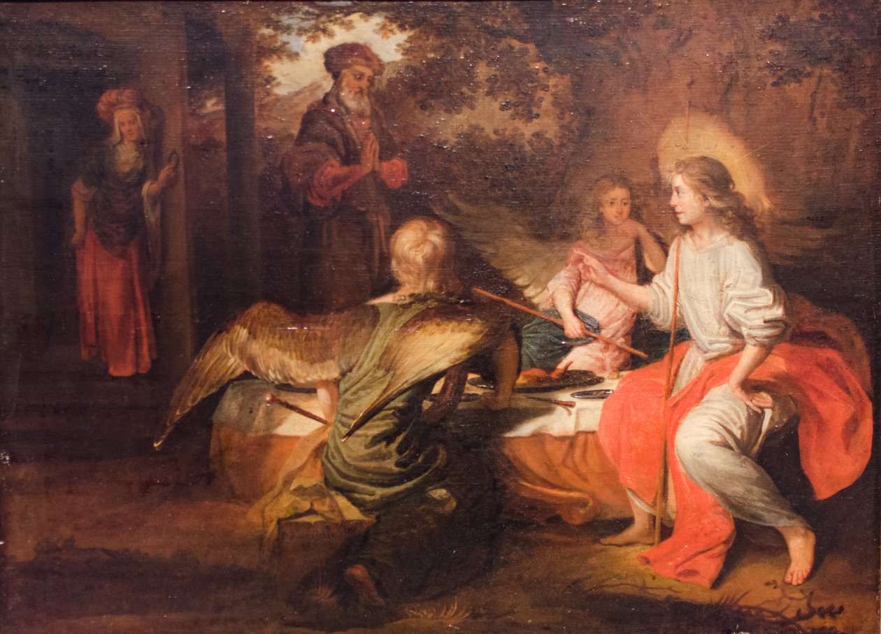 Kolme enkeliä Abrahamissa. tekijältä Barent Fabritius