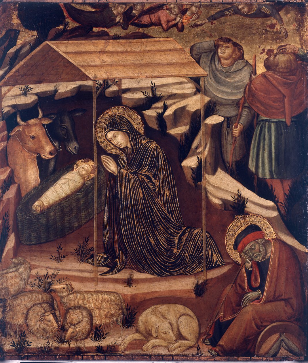 Paimenten palvonta, n. 1375-1379 tekijältä Barnaba da Modena
