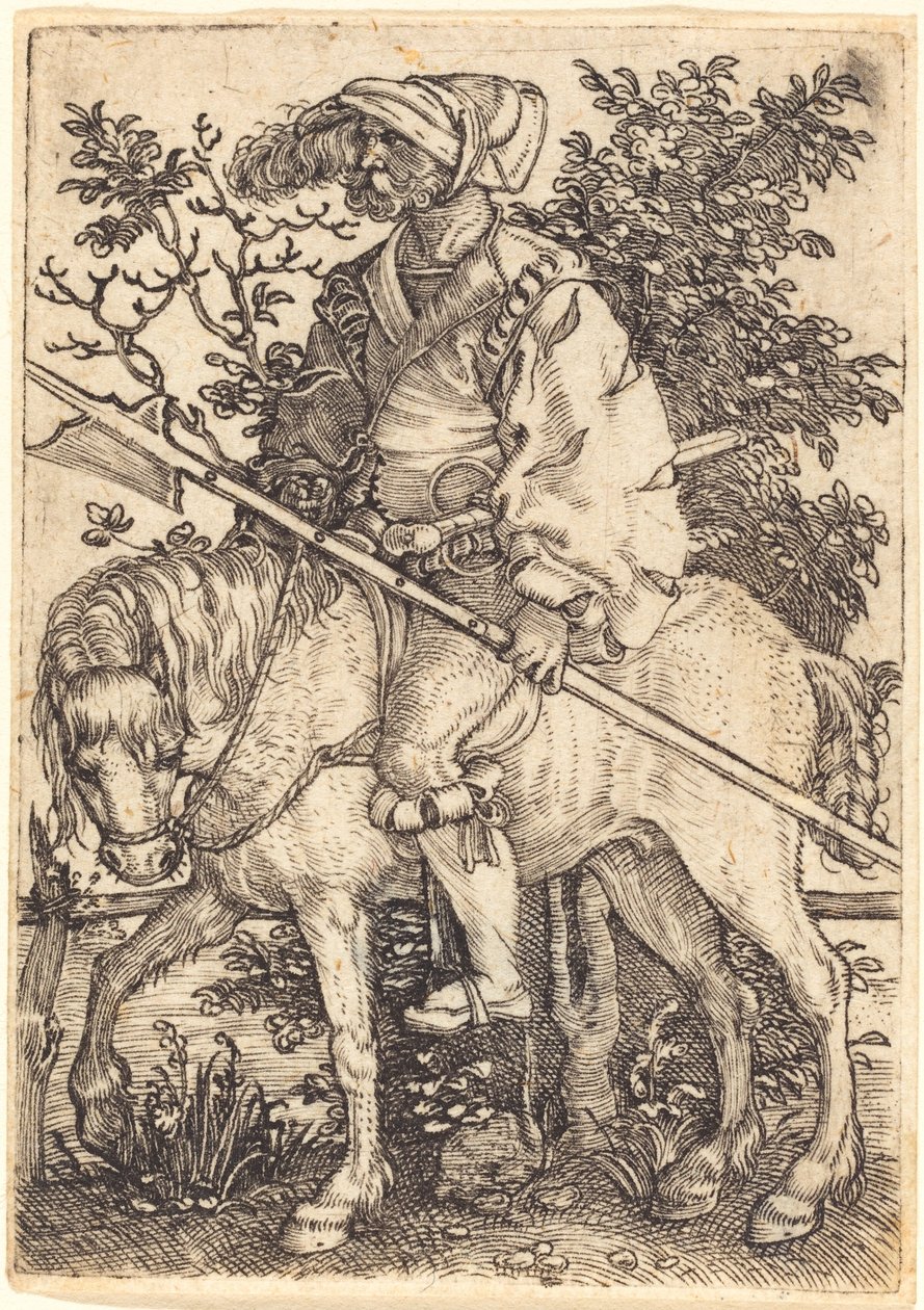 Halberdier hevosen selässä tekijältä Barthel Beham