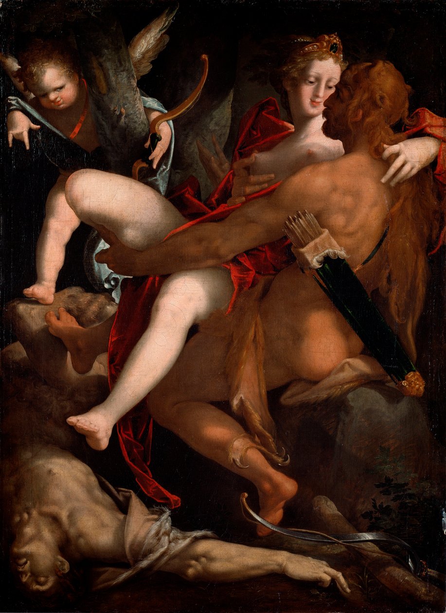 Hercules, Dejanire ja kentauri Nessus (maalaus tekijältä Bartholomaeus Spranger