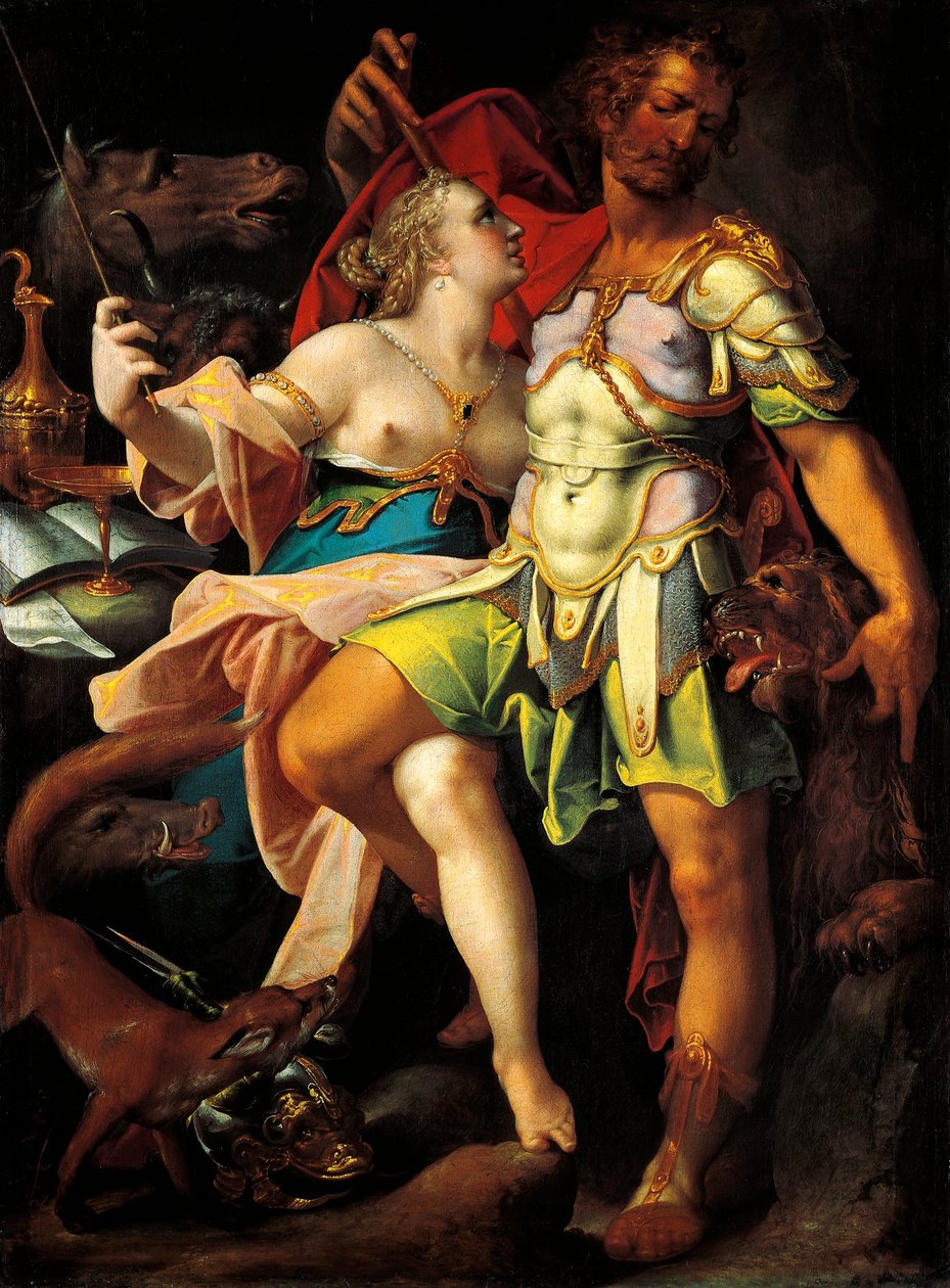 Odysseus ja Circe, Bartholomaeus Spranger (1546-1611) tekijältä Bartholomaeus Spranger