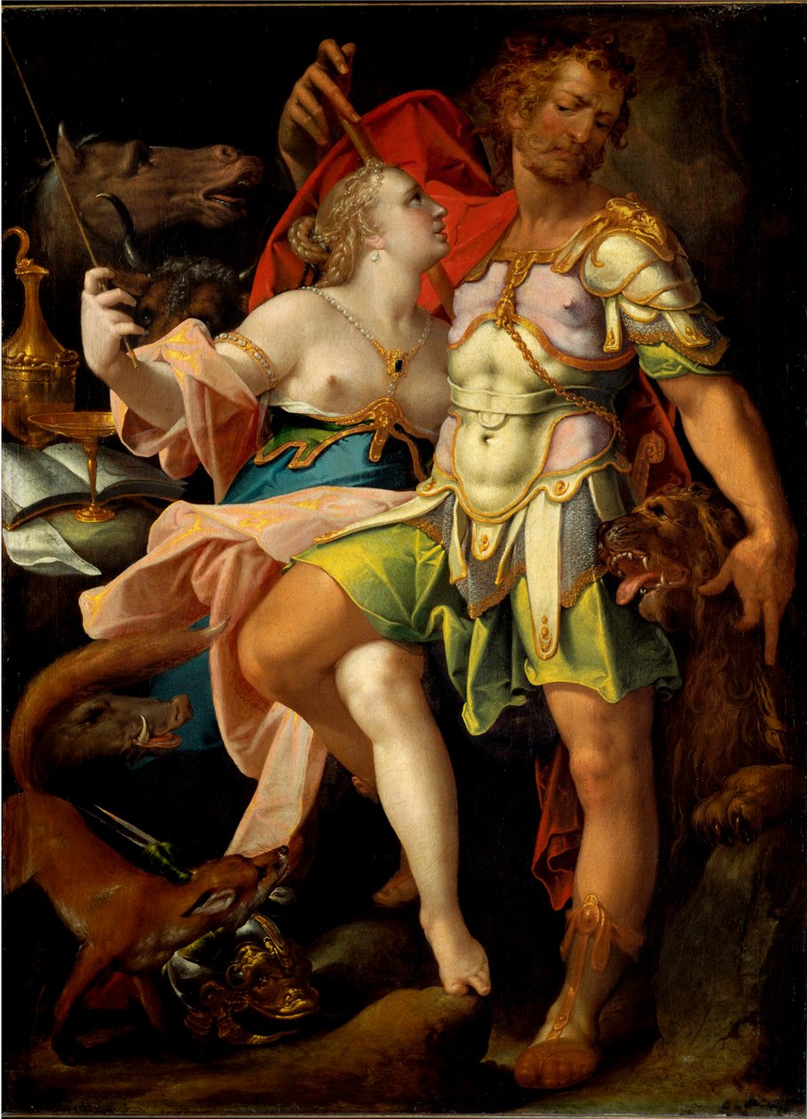 Ulysses ja Circe taikuri (maalaus tekijältä Bartholomaeus Spranger