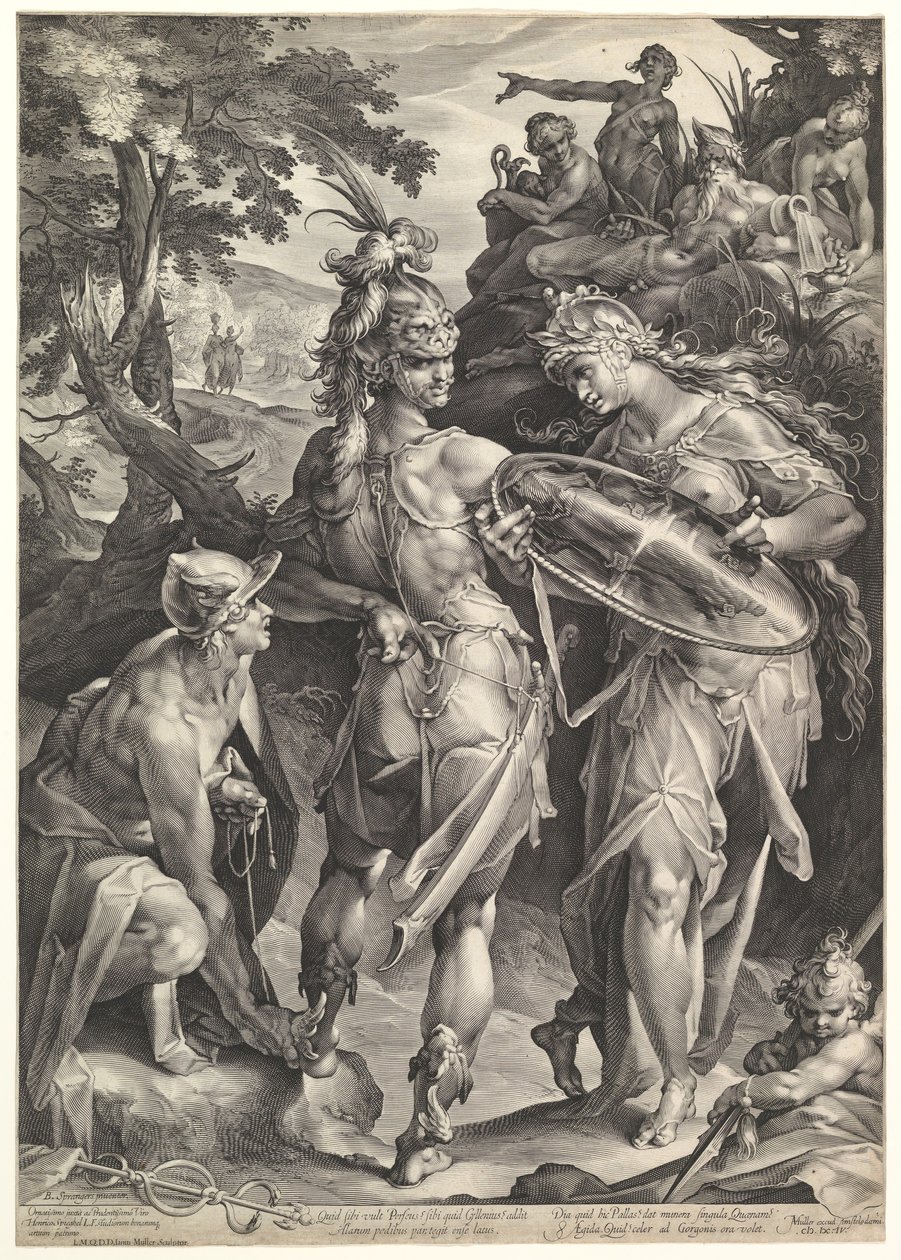 Minerva ja Mercury Arming Perseus, 1604 tekijältä Bartholomeus Spranger