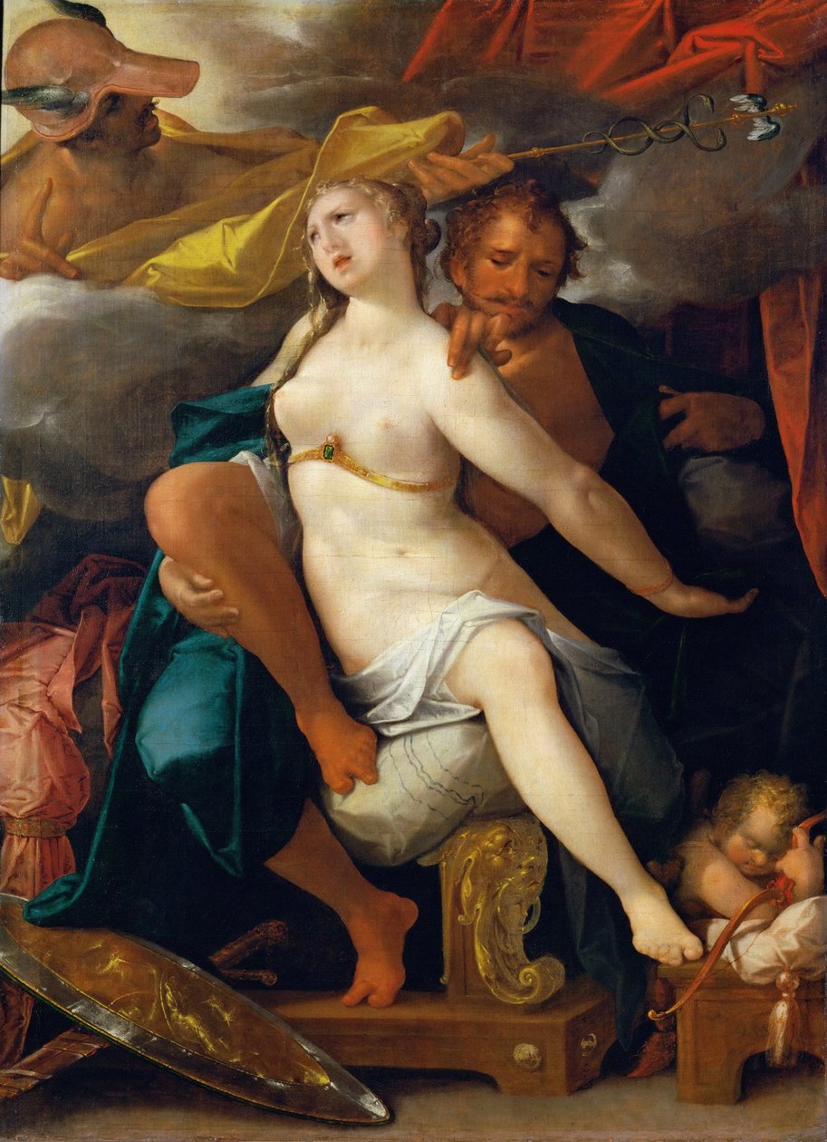 Venusta ja Marsia varoittaa Merkurius tekijältä Bartholomeus Spranger
