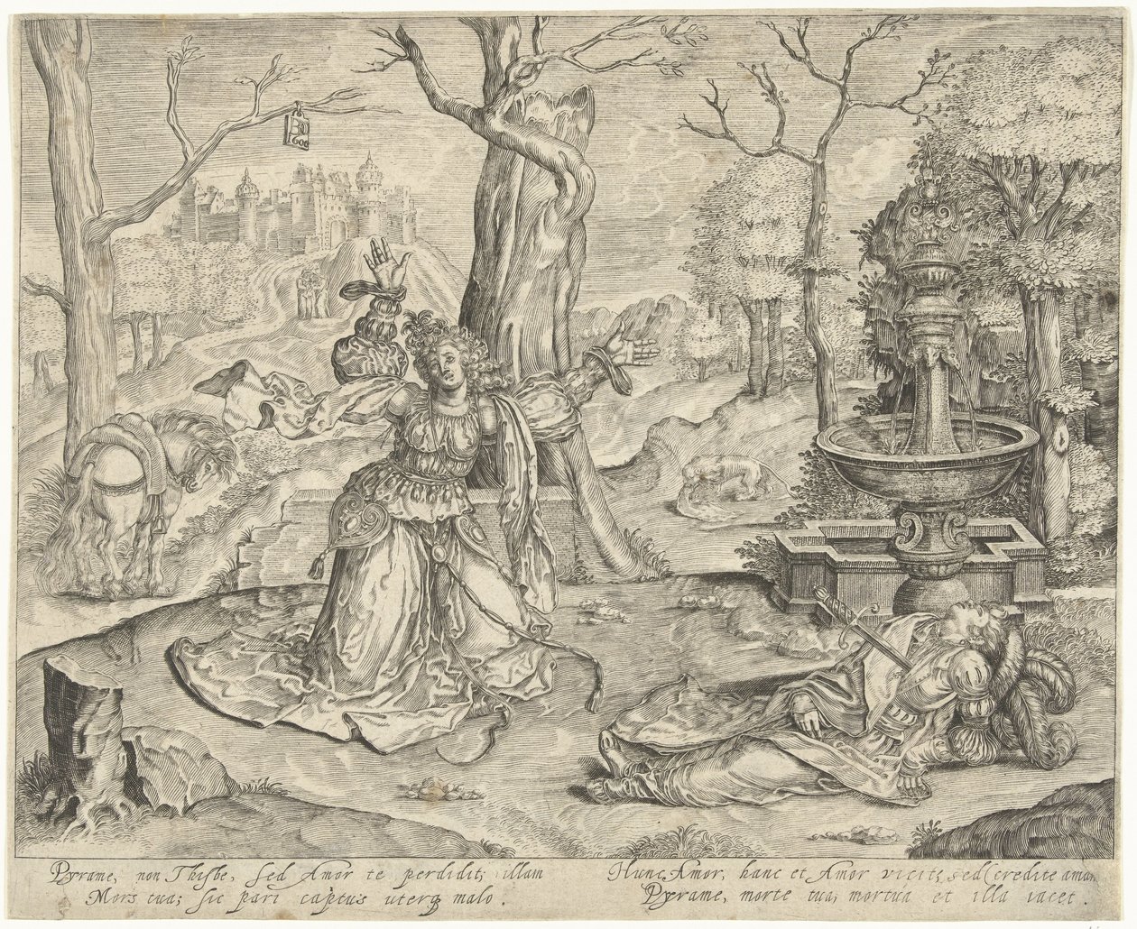 Pyramus ja Thisbe tekijältä Bartholomeus Willemsz. Dolendo