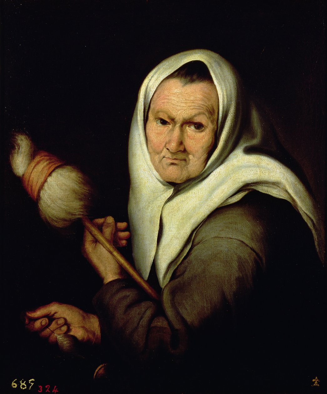 Vanha nainen pyörimässä tekijältä Bartolomé Esteban Murillo