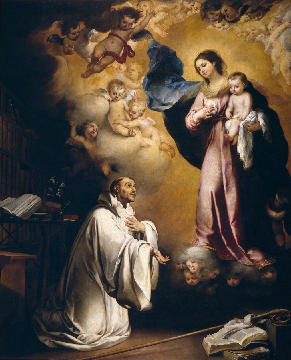 Aparición de la Virgen ja san Bernardo tekijältä Bartolomé Esteban Murillo