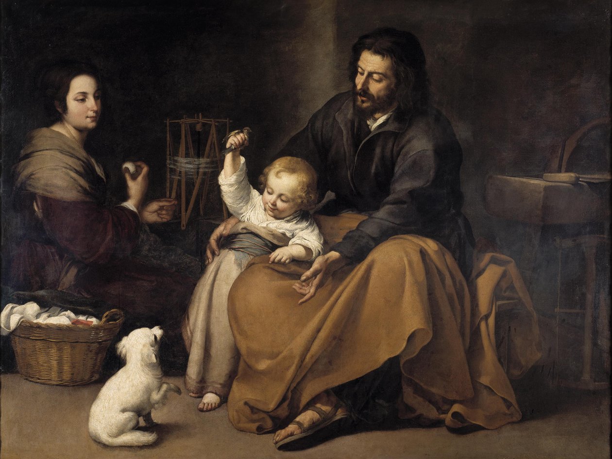 Heilige Familie mit dem Vögelchen tekijältä Bartolomé Esteban Murillo