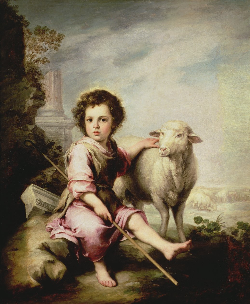 Hyvä paimen, n. 1650 tekijältä Bartolomé Esteban Murillo