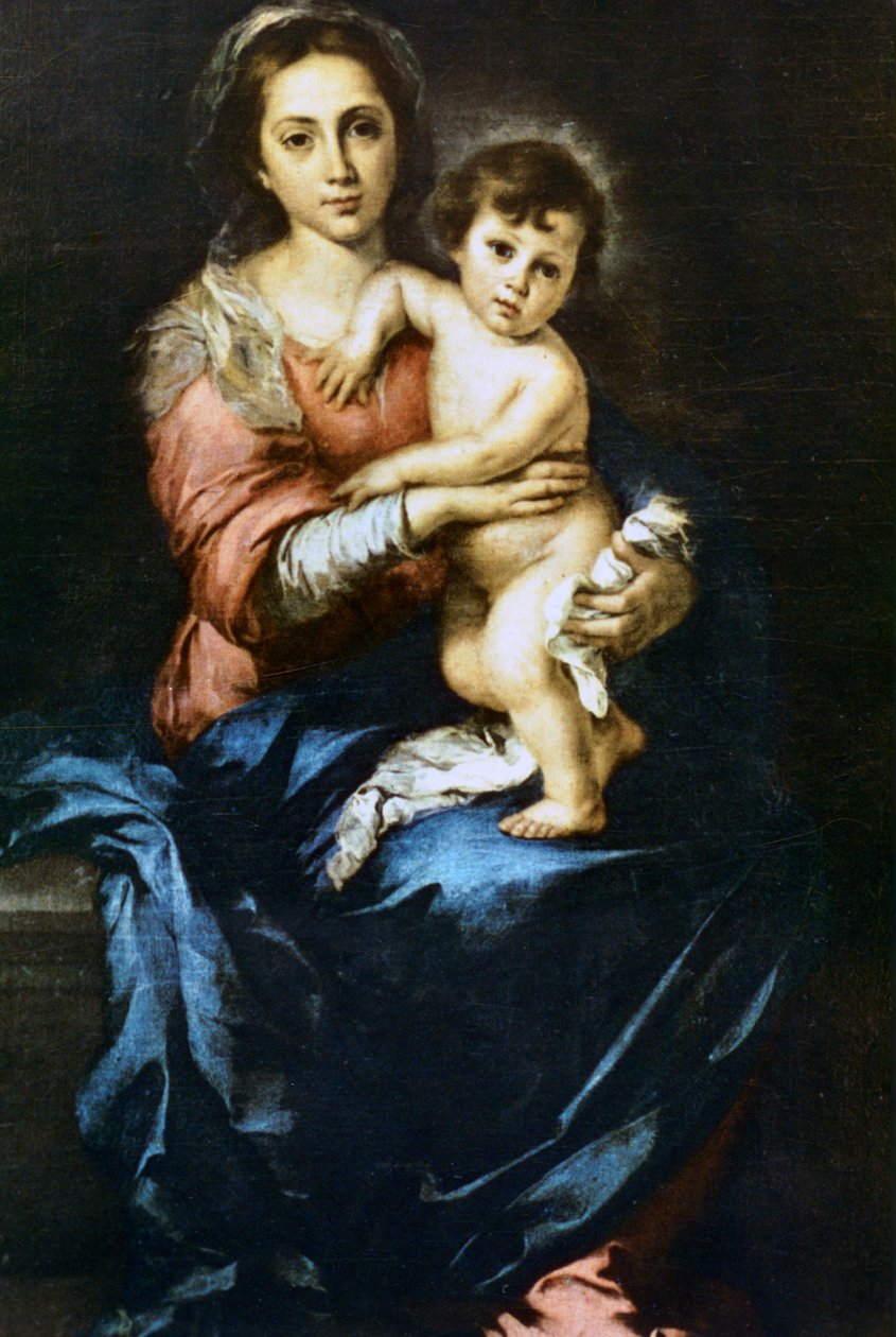 Neitsyt Maria lapsen kanssa, c1638-1682 tekijältä Bartolomé Esteban Murillo