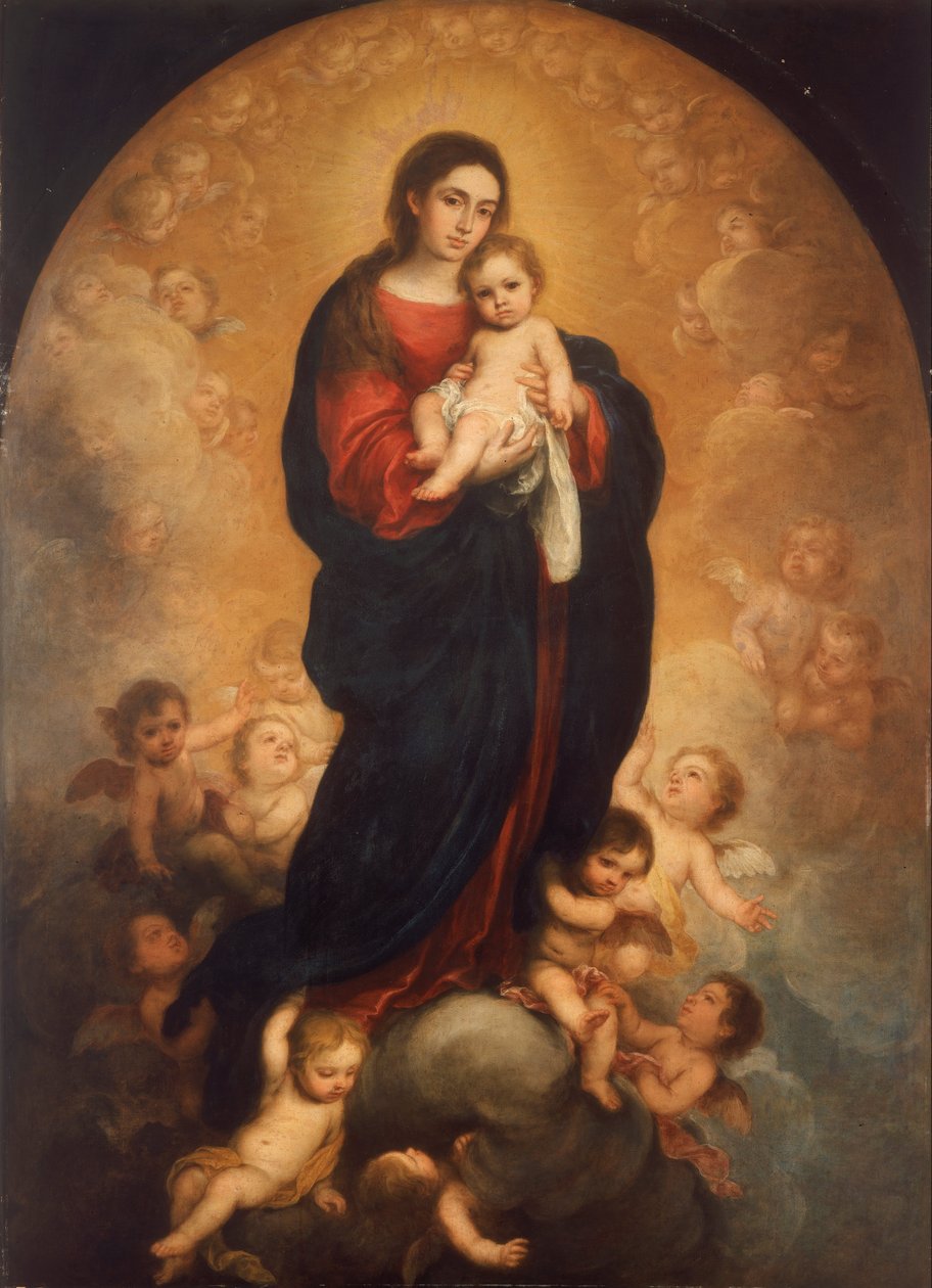 Neitsyt ja lapsi kirkkaudessa tekijältä Bartolomé Esteban Murillo