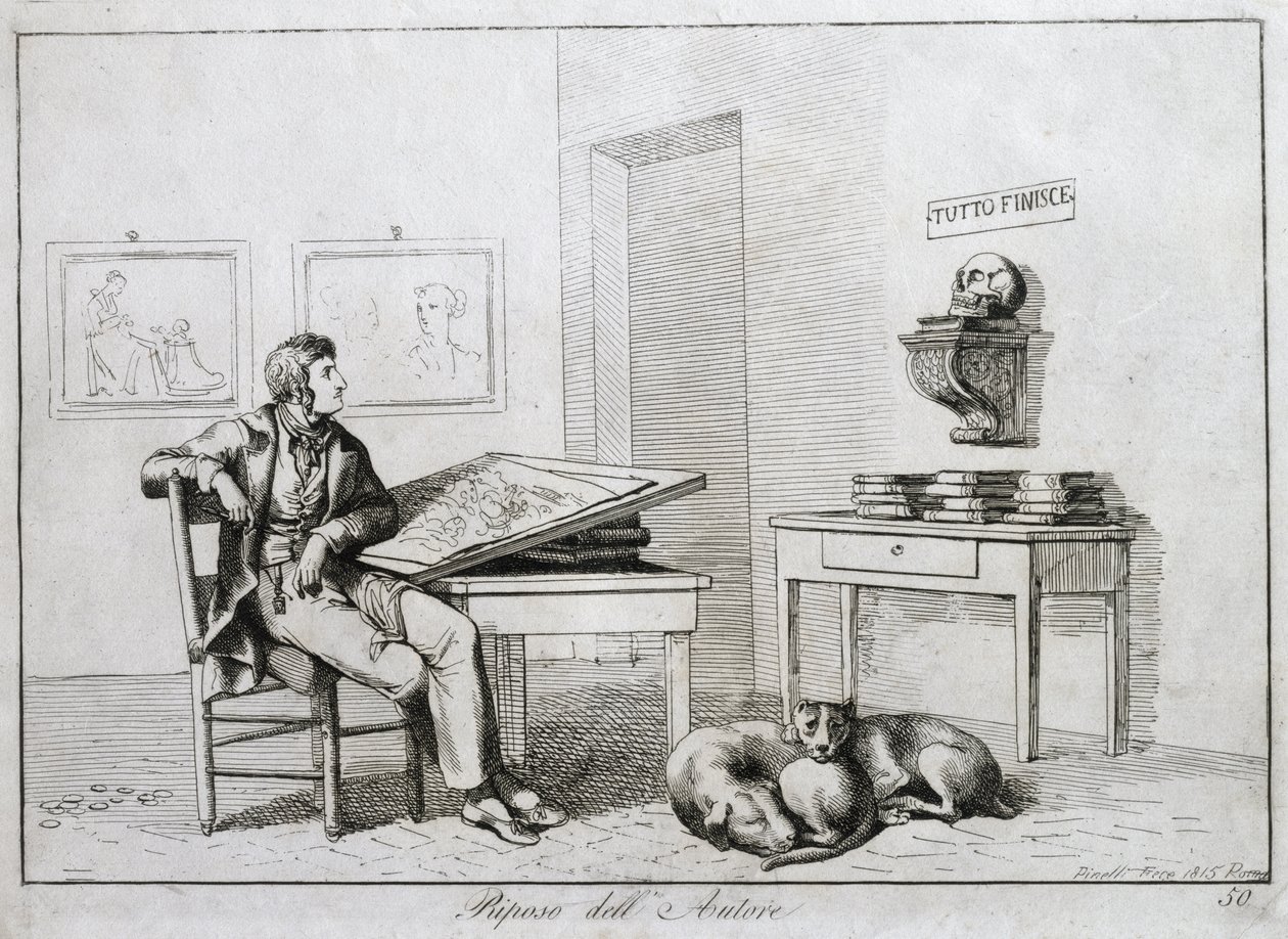 Taiteilijan lepo, 1815 tekijältä Bartolomeo Pinelli