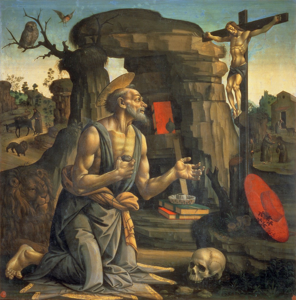Pyhä Hieronymus katumuksessa tekijältä Bartolomeo di Giovanni