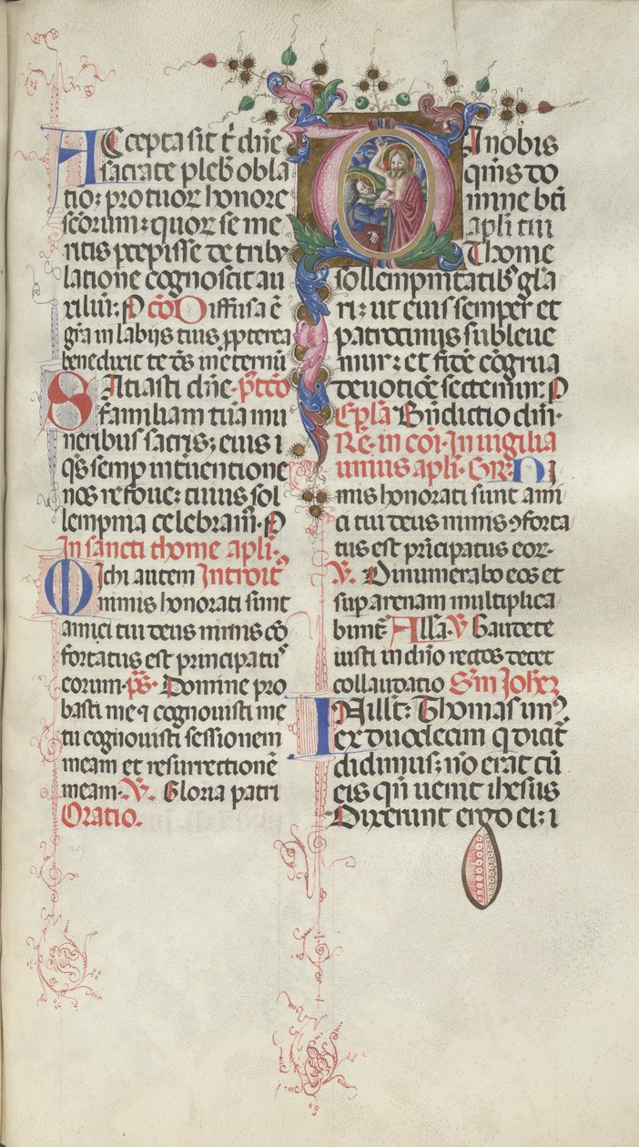 Missal: Fol. 262: Pyhä Tuomas, 1469. tekijältä Bartolomeo Caporali