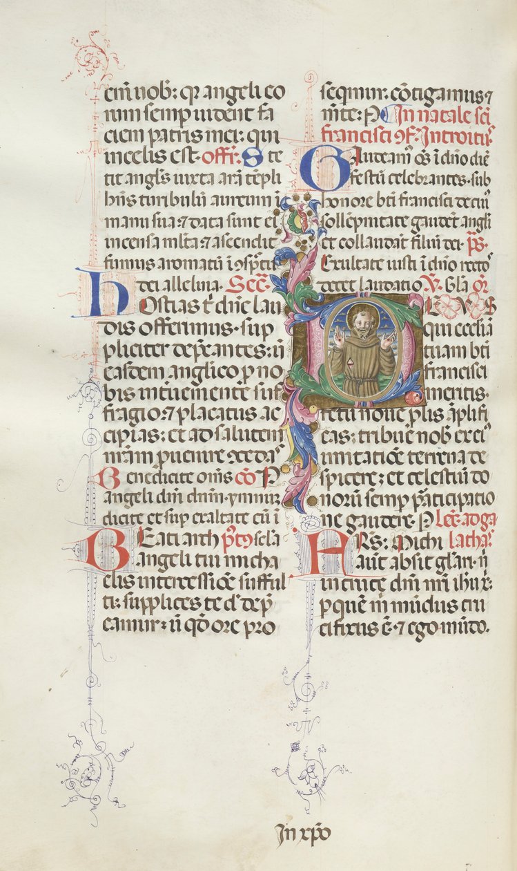 Missale: Fol. 318v: Pyhä Franciscus, 1469 tekijältä Bartolomeo Caporali