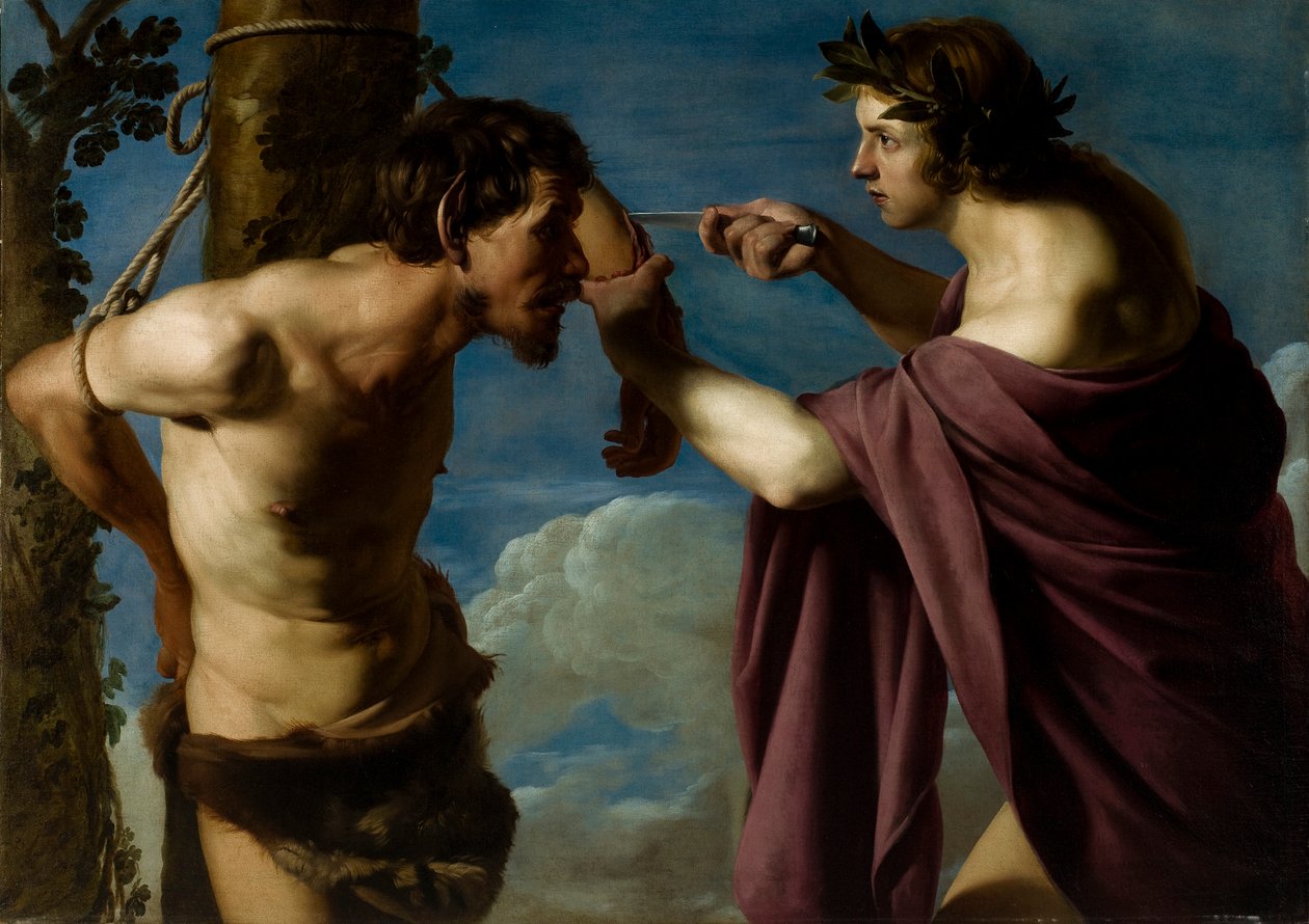 Apollo ja Marsyas tekijältä Bartolomeo Manfredi