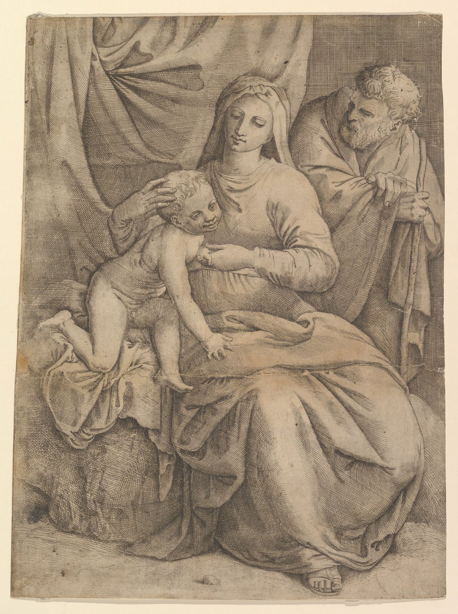 Pyhä perhe, 1510-61. tekijältä Battista Franco Veneziano