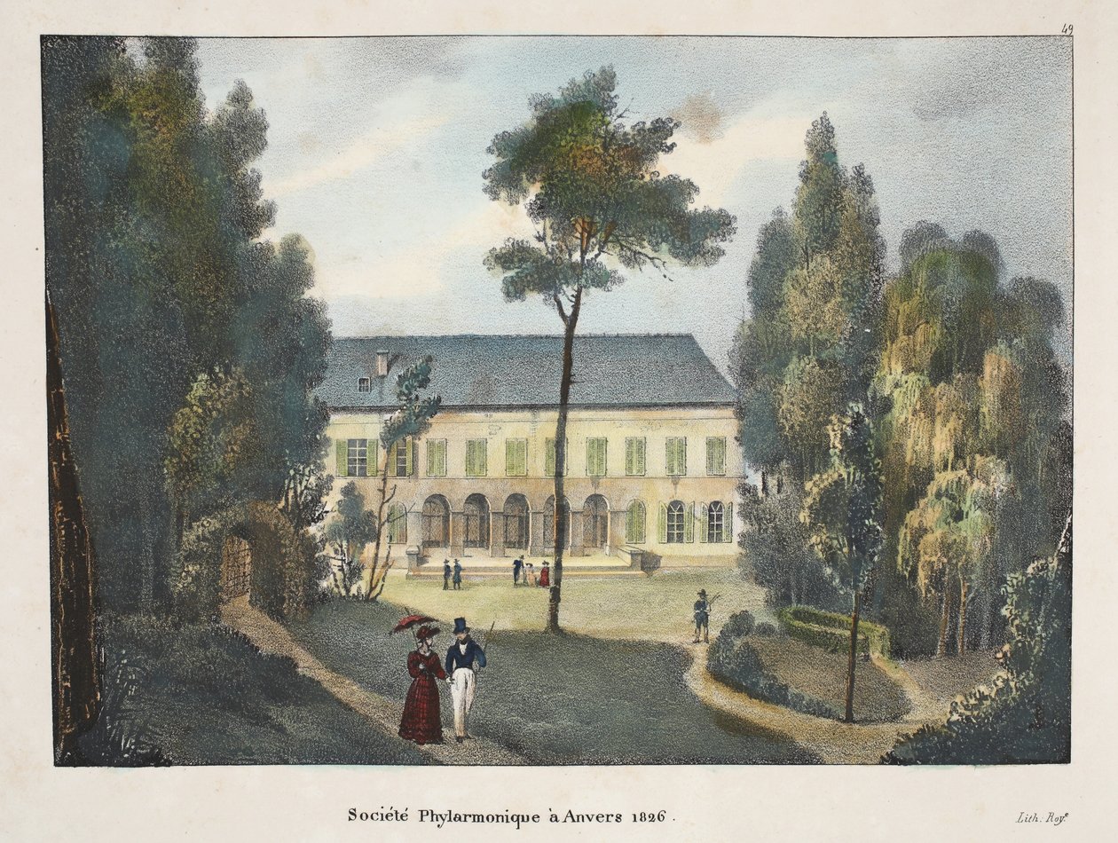 Phylharmonic Society in Antwerpen 1826, n. 1895 (fotokromi) tekijältä Belgian School