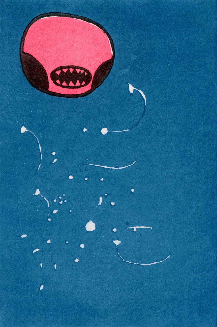 Seedpod Space Monster, 2013 (vesiväri washilla) tekijältä Bella Larsson
