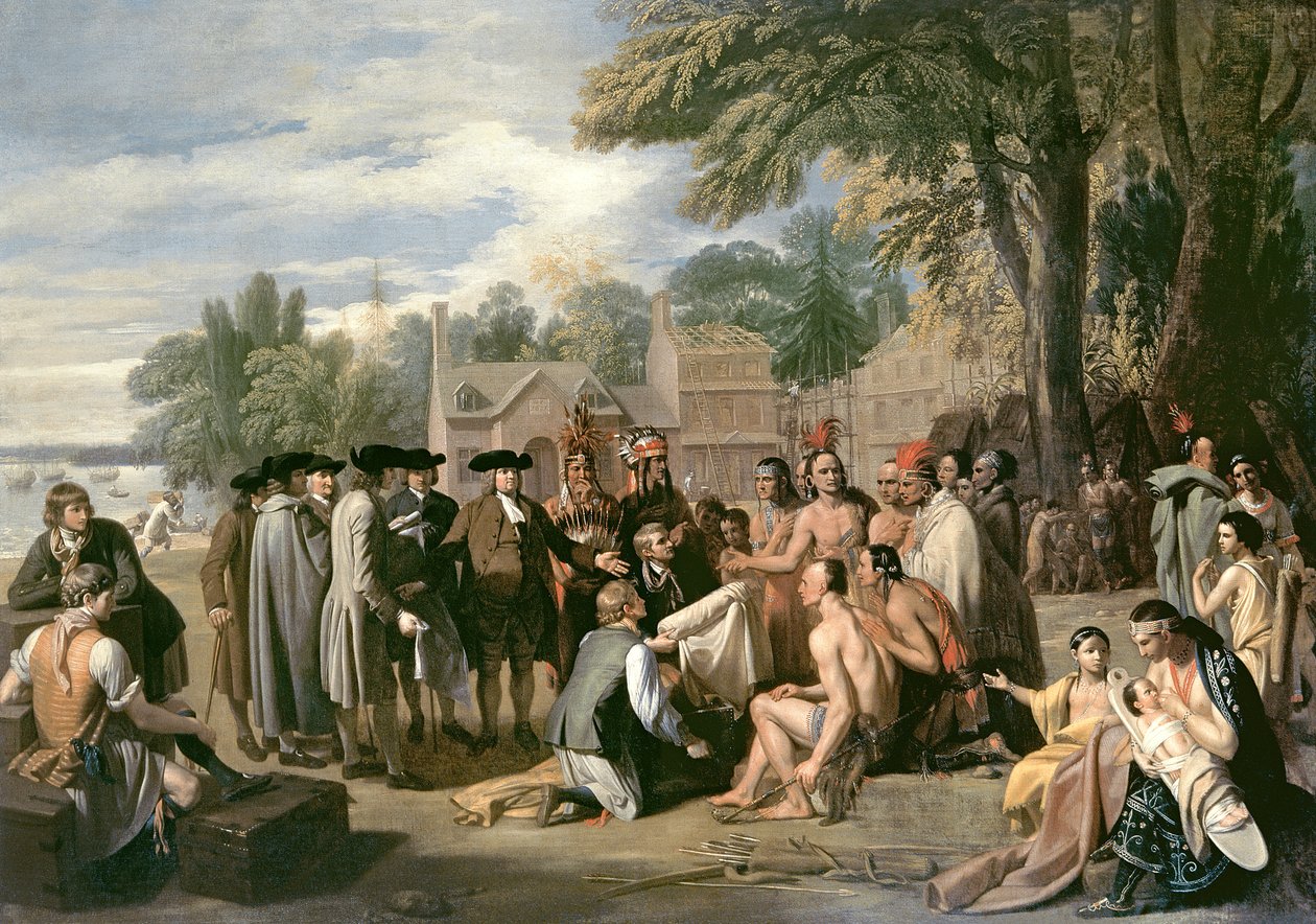 William Pennin sopimus intiaanien kanssa marraskuussa 1683, 1771-72. tekijältä Benjamin West