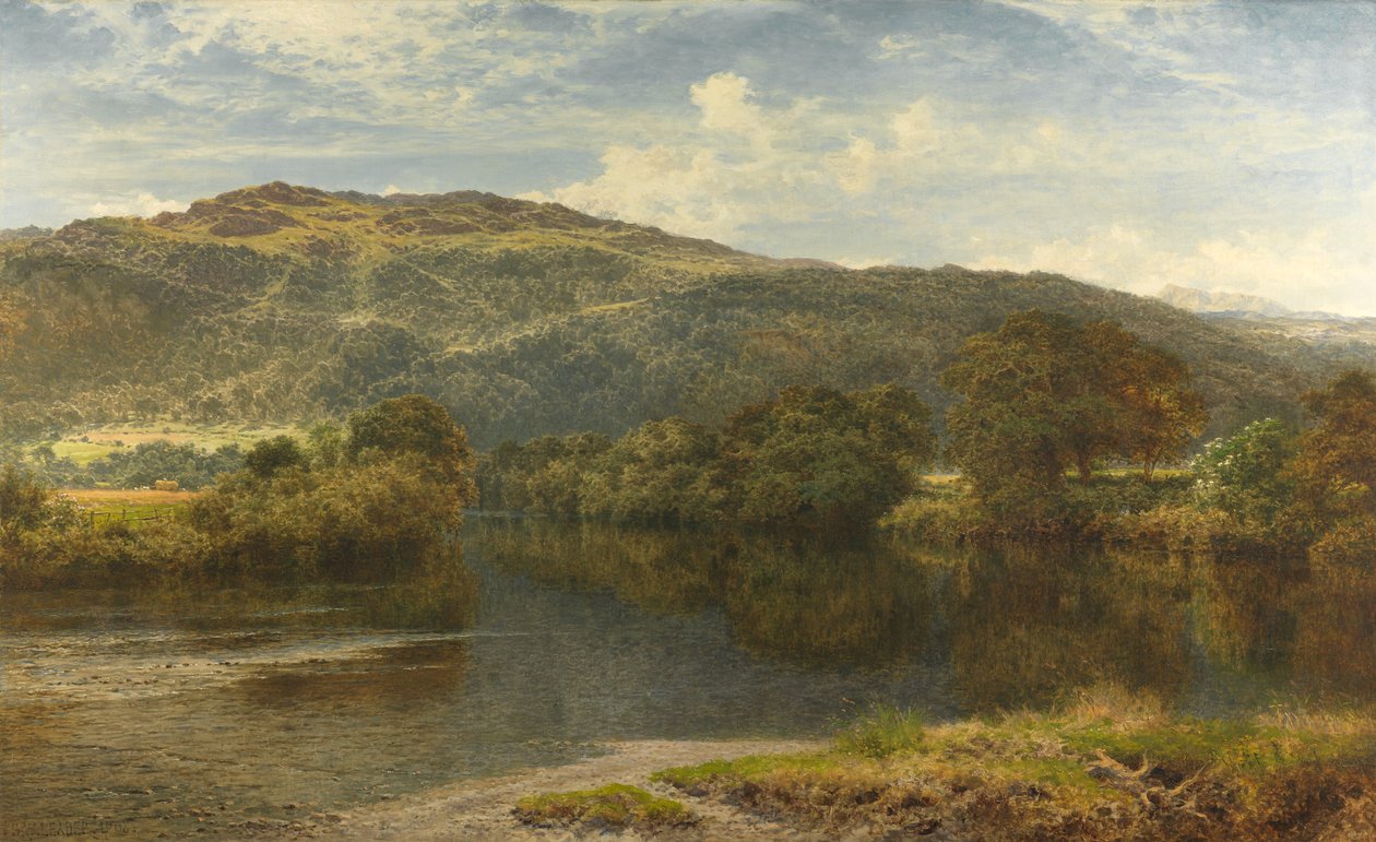 Kesäaamu, Pohjois-Wales, 1908 tekijältä Benjamin Williams Leader