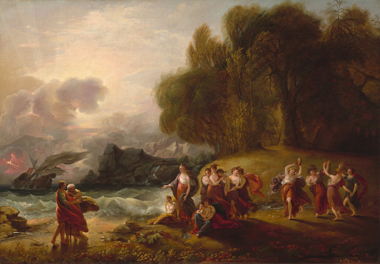 Telemachus ja Calypso, c. 1809. tekijältä Benjamin West