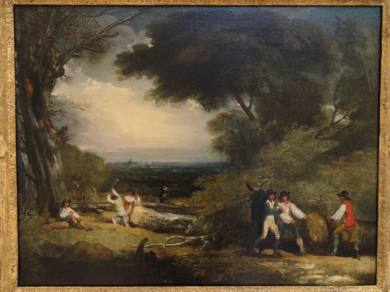 Puunleikkurit Windsorin puistossa tekijältä Benjamin West