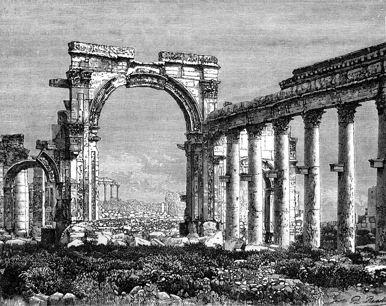 Palmyran rauniot, Syyria, 1800-luku tekijältä Benoist