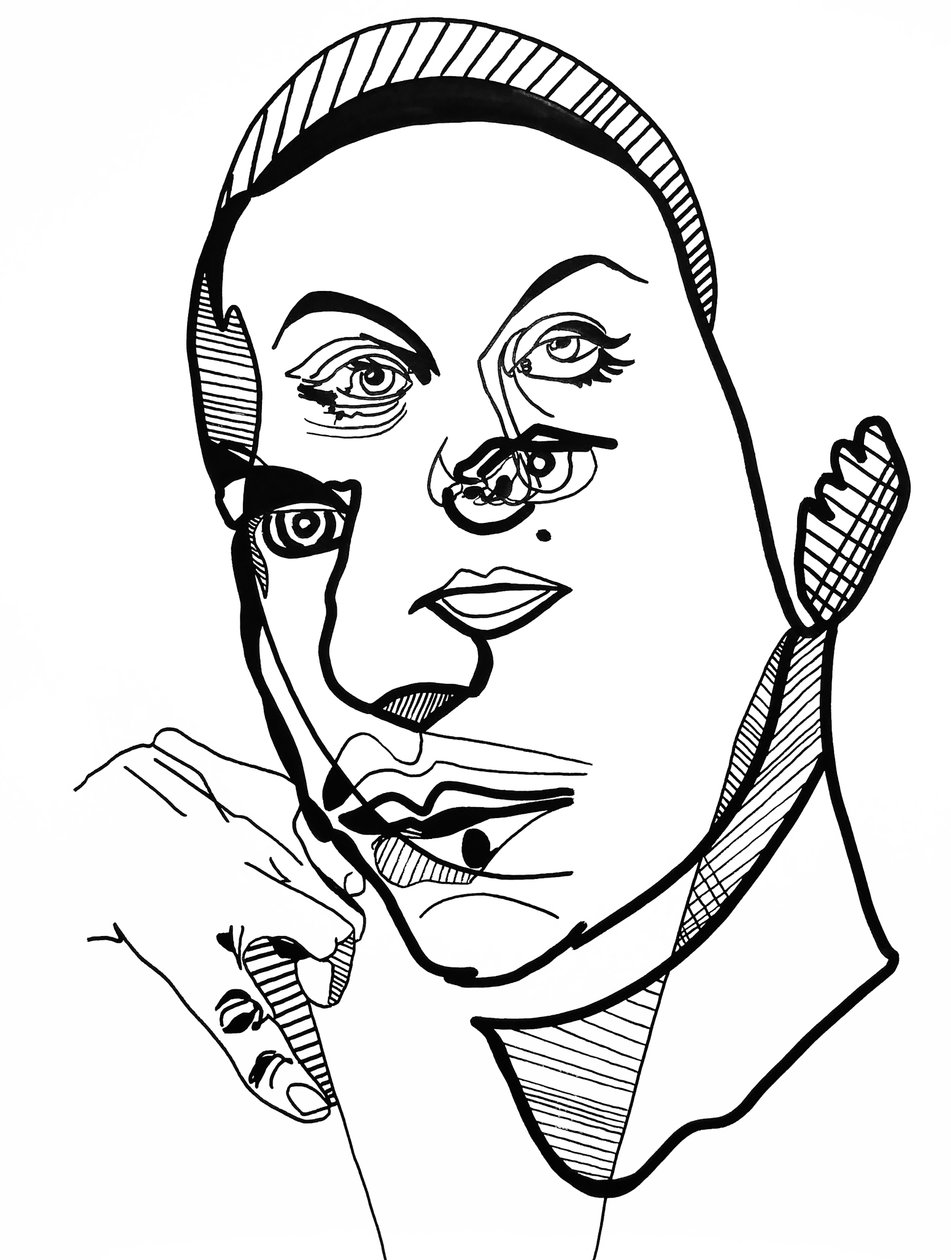 Entre-deux 2, 2022 (akryyli paperille) tekijältä Benoit Erwann Boucherot