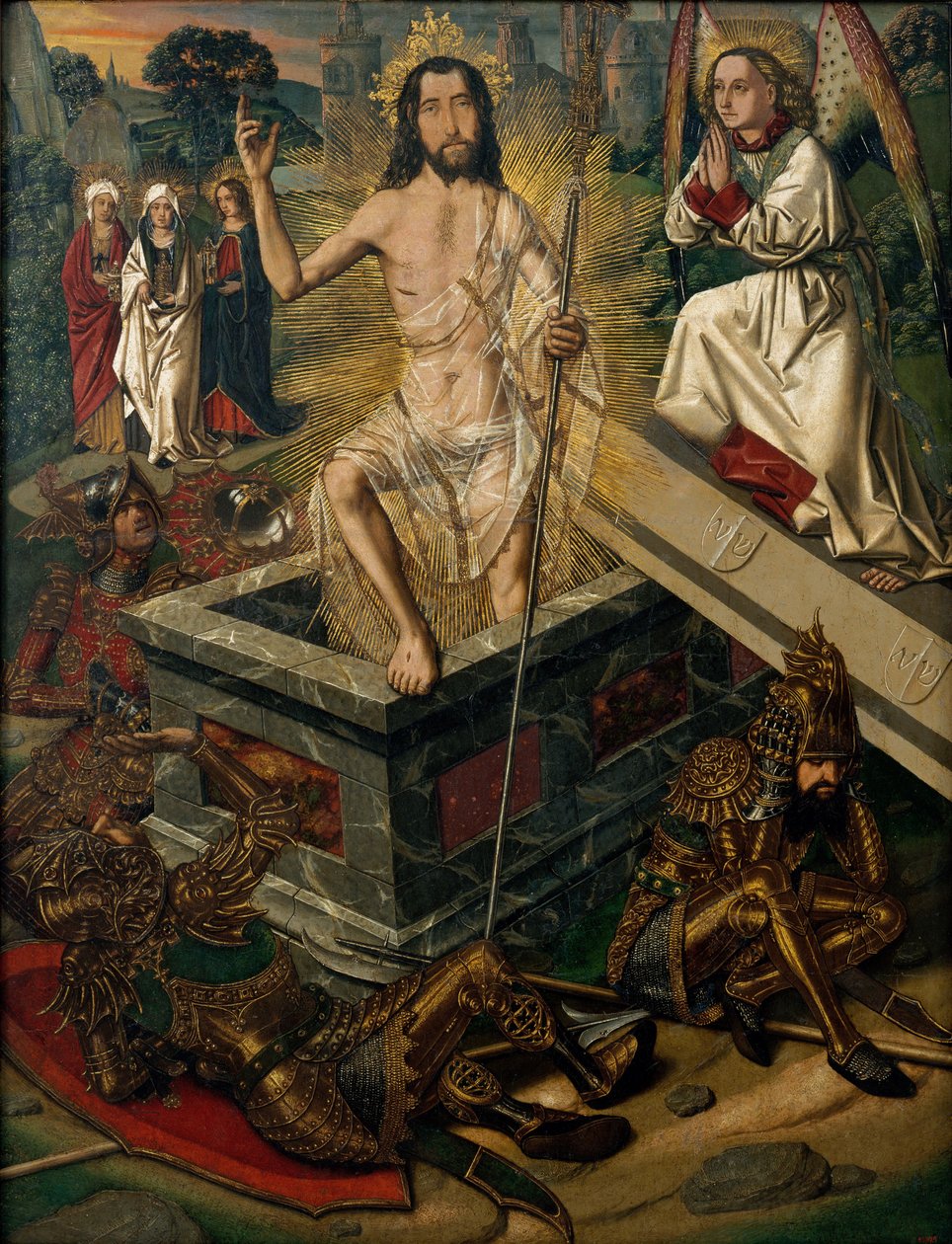 The Resurrection, noin 1475 (öljy puulle) tekijältä Bermejo