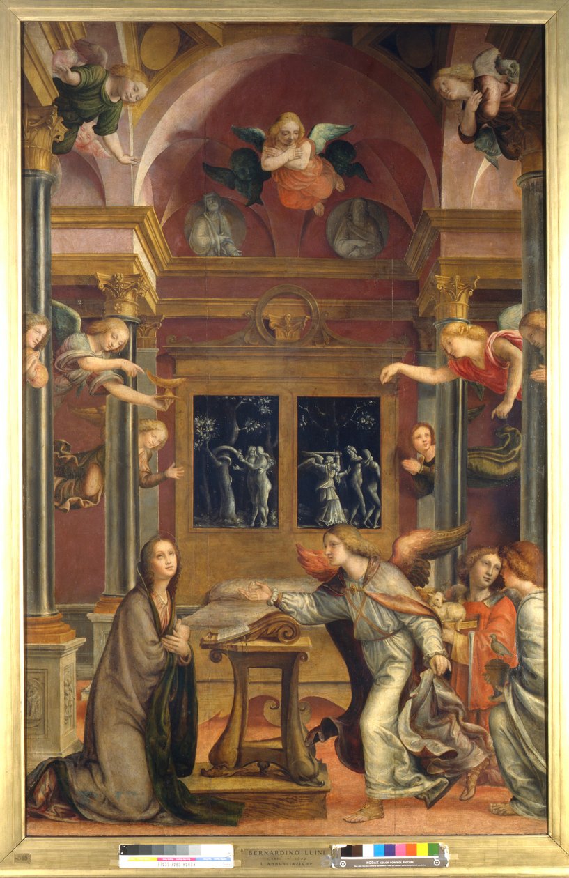 Annunciation, n. 1523 (öljy paneelille) tekijältä Bernadino Zenale