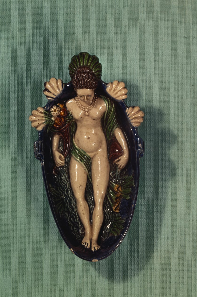 Kastikeastia, Palissy Ware, n.1530 (lasitettua saviastiaa). tekijältä Bernard Palissy