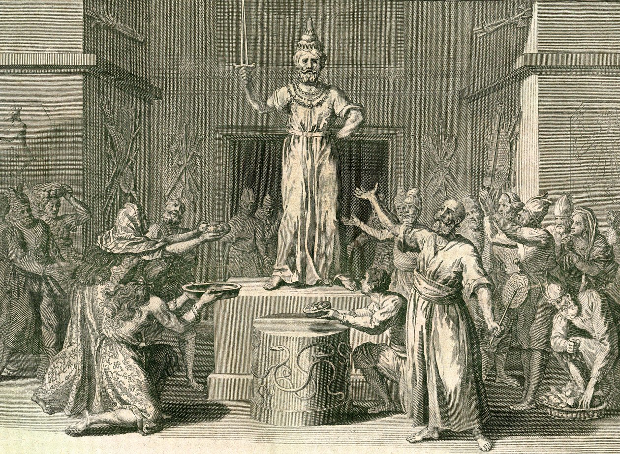 Ceylonin saaren tukijumala, 1729 (kuparikaiverrus) tekijältä Bernard Picart