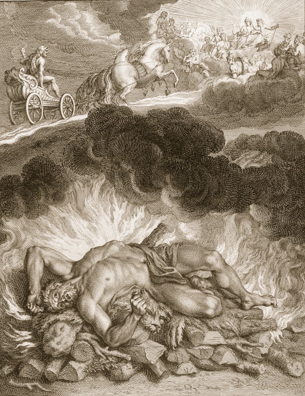 Herkuleen kuolema, 1731 tekijältä Bernard Picart