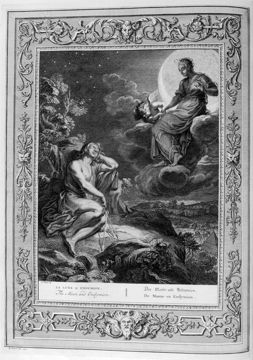 Kuu ja Endymion, 1733 tekijältä Bernard Picart