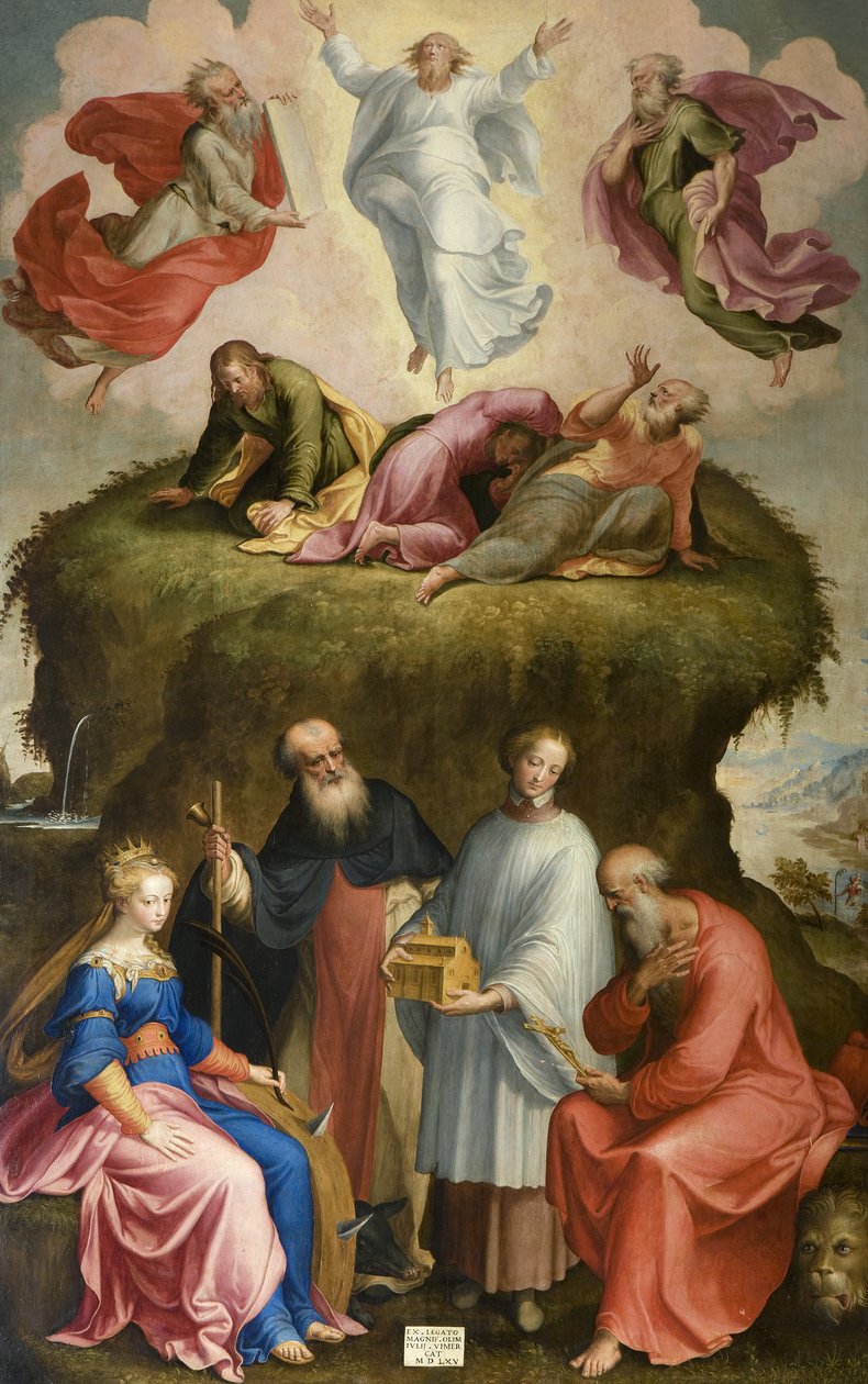 Kirkastuminen ja pyhät, 1565 tekijältä Bernardino Campi