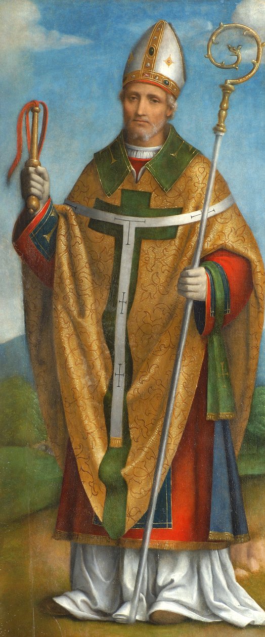 Pyhä Ambrosius, 1520-22 (tempera taululle) tekijältä Bernardino Luini