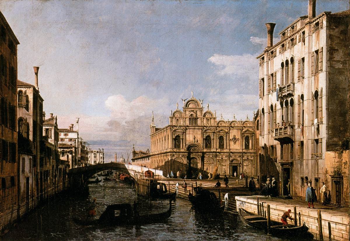 Rio dei Mendicanti ja Scuola di San Marco tekijältä Bernardo Bellotto