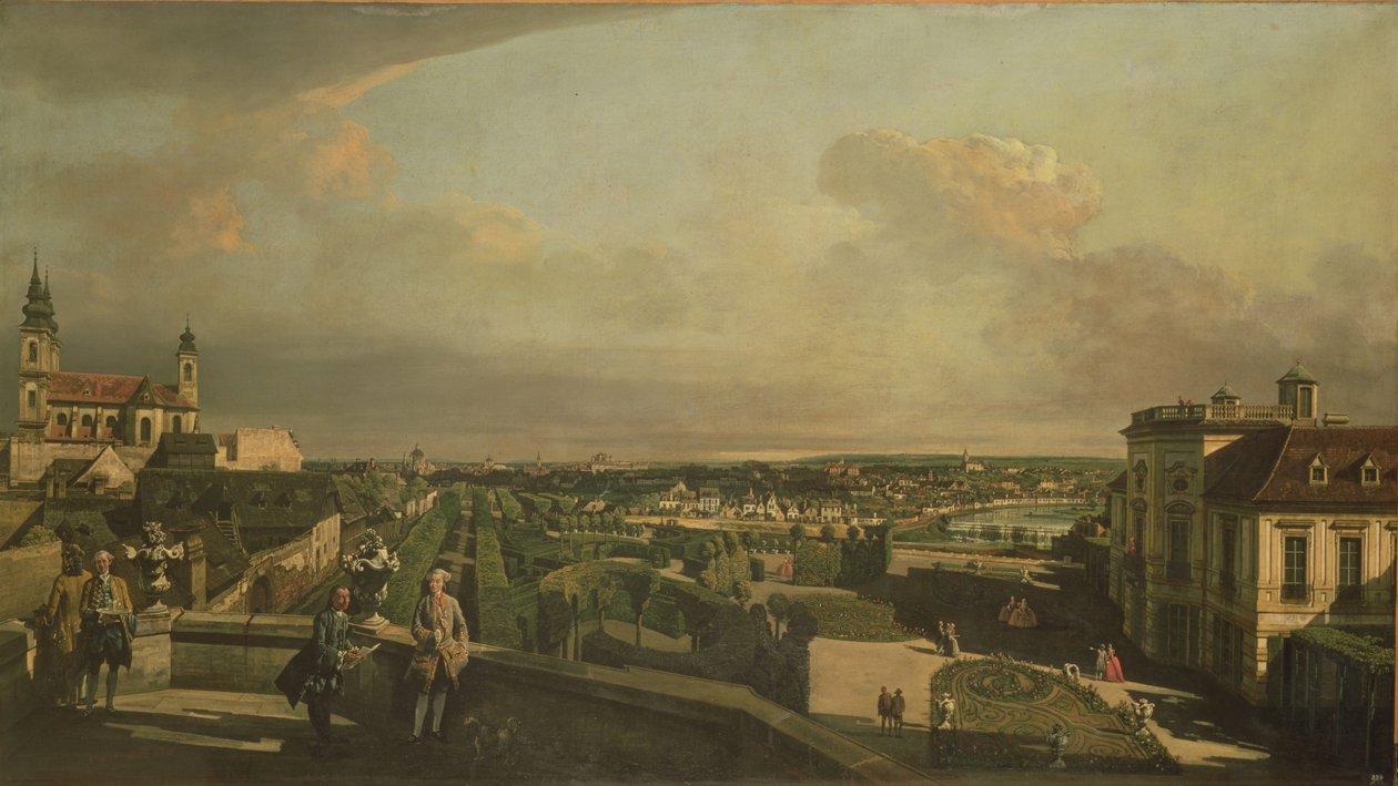 Kaunitzin palatsi ja puutarha, Wien, 175960 tekijältä Bernardo Bellotto