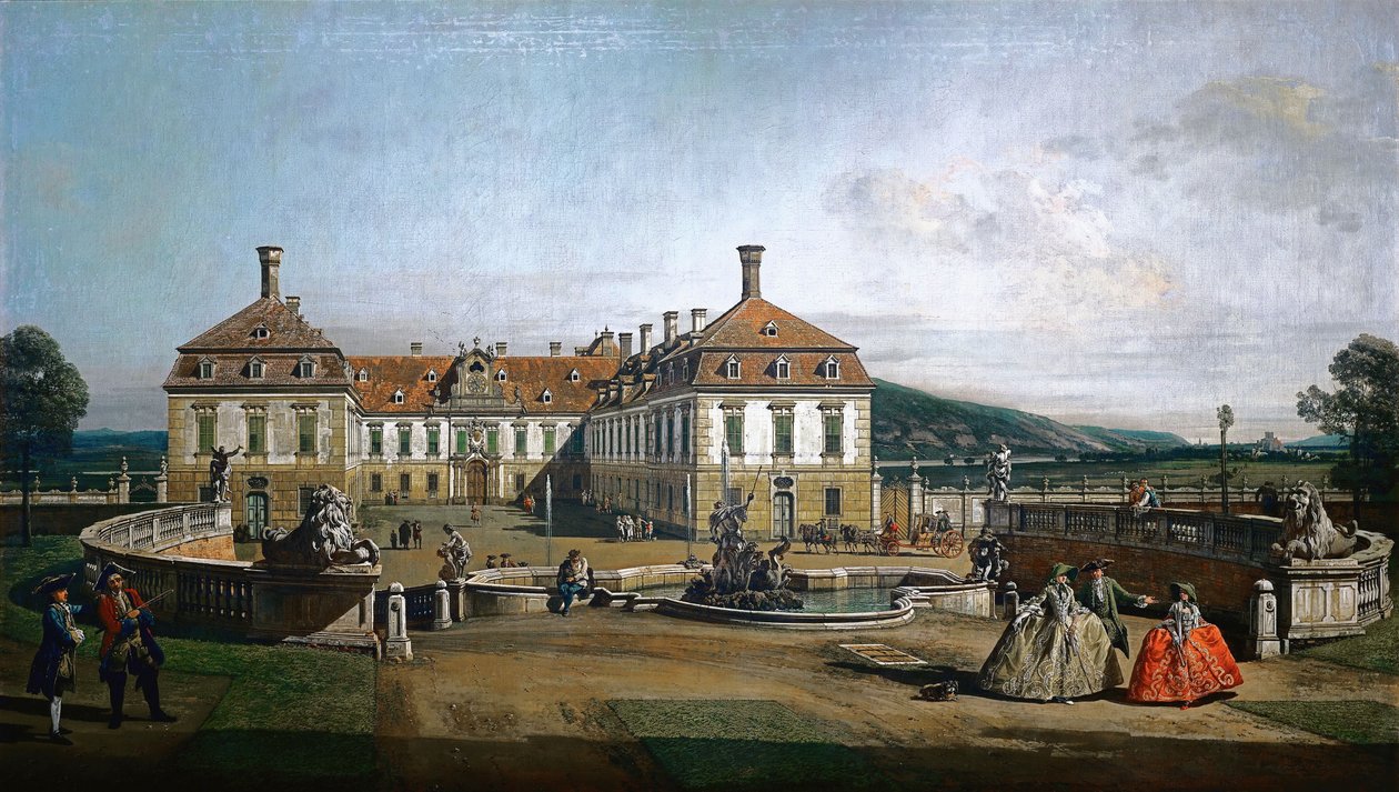 Saksa: Keisarillinen huvipalatsi Schloss Hof, kunniakanslian sivupuoli. tekijältä Bernardo Bellotto