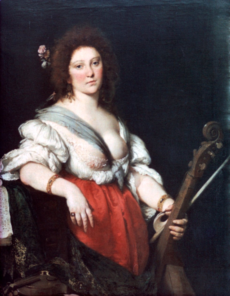 Gamba Player, c1635 tekijältä Bernardo Strozzi