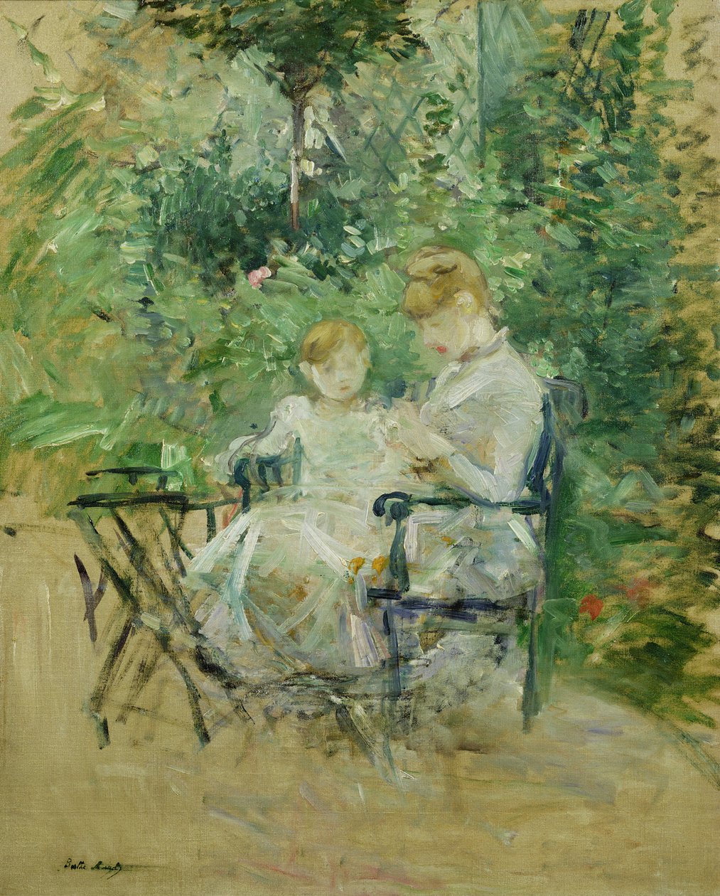 Puutarhassa, n. 1885 tekijältä Berthe Morisot