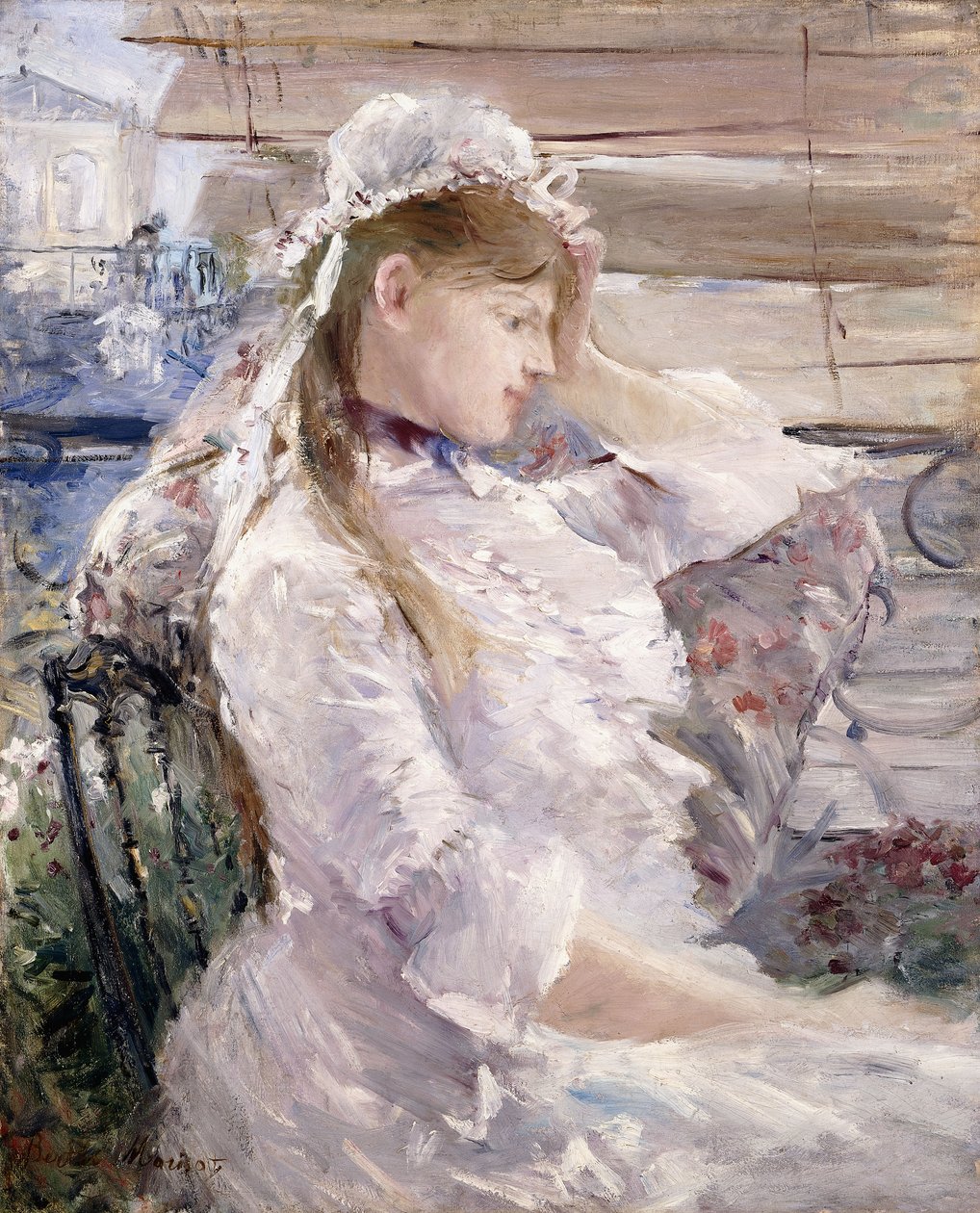 Behind the Blinds, 1879 tekijältä Berthe Morisot