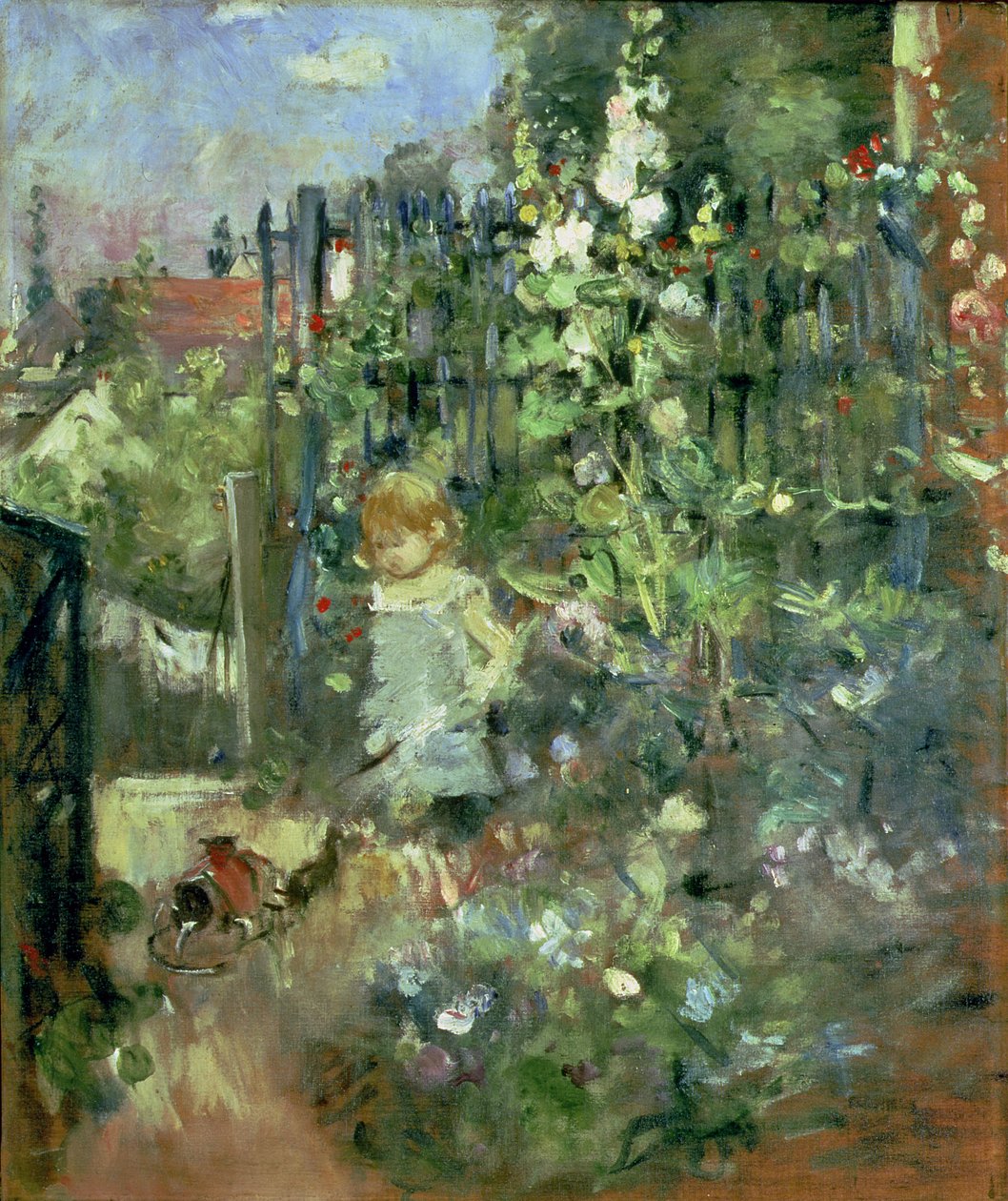 Child in the Hollyhocks, 1881 tekijältä Berthe Morisot