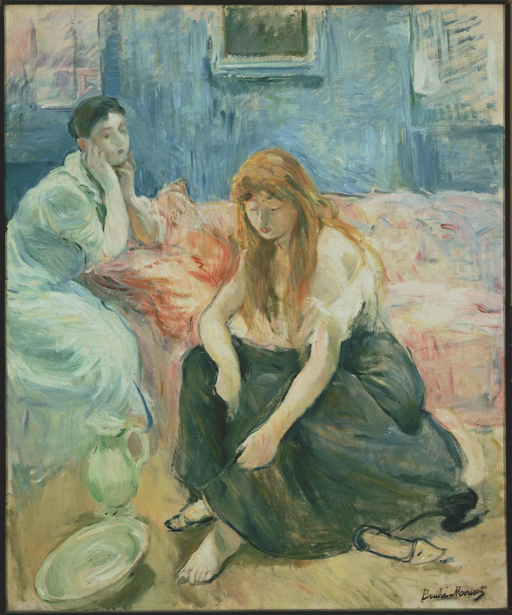 Kaksi naista peseytyy tekijältä Berthe Morisot
