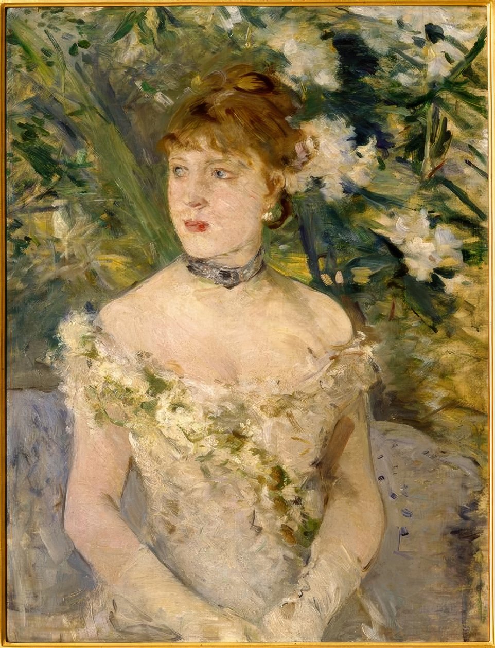Jeune femme en toilette de bal tekijältä Berthe Morisot