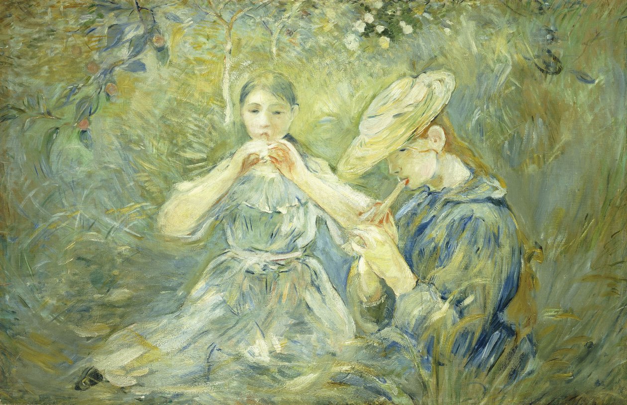 Le Flageolet, 1890 tekijältä Berthe Morisot